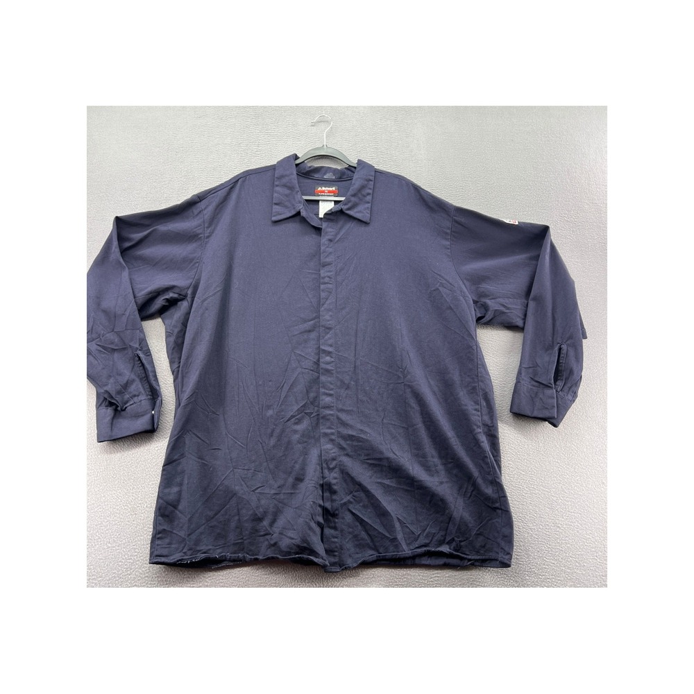 Bulwark FR Flame Resistant Work Shirt Mens 4XL Navy Blue CAT 2 2112 SLS2NVO